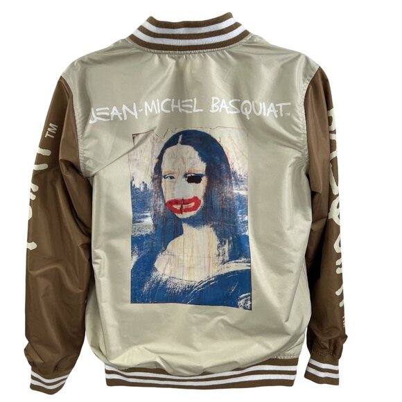 Members Only X Jean Michel Basquiat NWT Mens S Mona Lisa Varsity Bomber Jacket - Picture 2 of 16